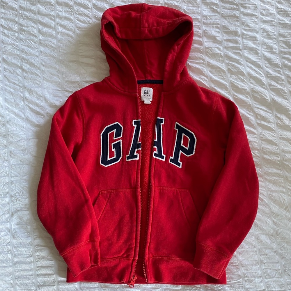 GAP Kids Red Logo Zip Hoodie